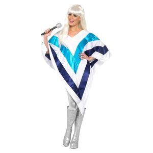 Smiffys Unisex Adult Super Trooper Poncho / White/Blue